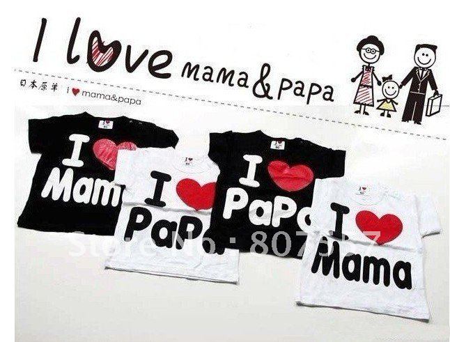 wholesale Baby Clothing ,20PCS/LOT i love papa mama baby shirt/T-Shirt ,boy & girl short-Sleeve T Shirt ,baby T shirt ,5 size