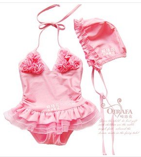 Wholesale-baby girl's pink bikini  kid's fashion swimsuits 2012 new design chlidren swimwear 5pcs mix A01