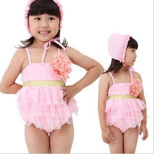 Wholesale - - Baby girls swimsuit Big flower cake layer lace bathing suit 5pcs/1lot