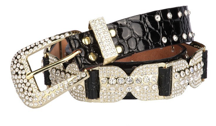 Wholesale Best And Cheap Price Fashion Beautiful Daimond Genuine Leather And Pu Belts for wemen with Free shipping