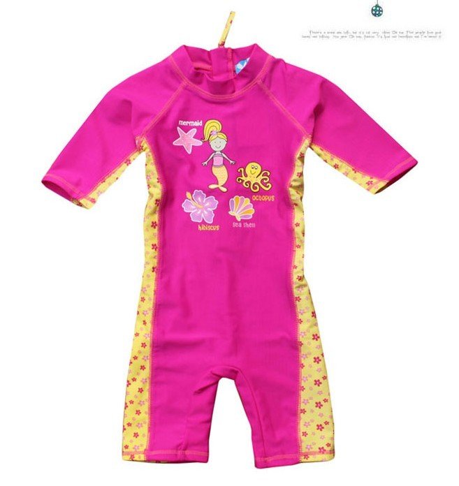 wholesale branded baby girls one piece UV protection rash guard girls beach swimwear pink trunks swimsuit free shipping