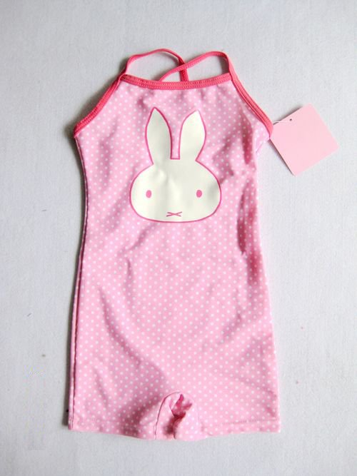 wholesale branded girls cartoon one pieces polka dot swimwear children pink shorts cartoon swimsuit free shipping