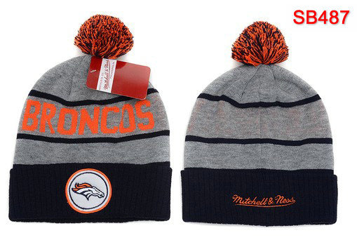 Wholesale Broncos beanies Football Beanie Basketball Baseball  Hockey Supreme beanies with pom Sport cap winter knitted hats