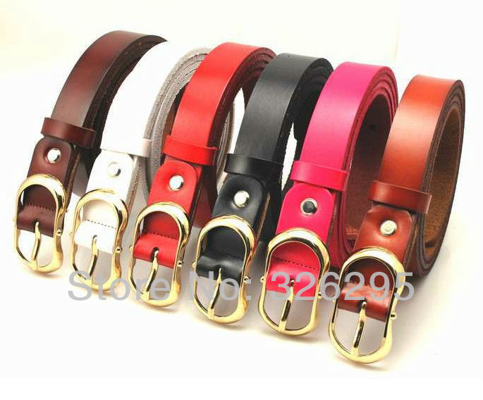 Wholesale Candy Belt For Women 2013 Fashion Belts Genuine Leather With Golden Alloy Pin Buckle