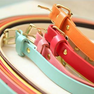 Wholesale Candy Colored Belt  Ladies Fashion Thin  PU Leather 12pcs/Lot CBD04