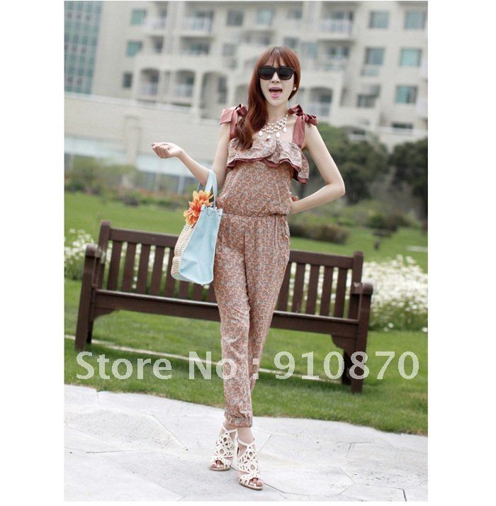 Wholesale Cheap Fashion New Arrive Korean Style Loose Comfortable print sexy Braces Jumpsuit women Rompers