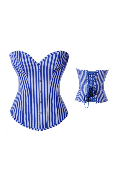 Wholesale! Cheap price! 4129 Sexy colored Vertical Stirpes Corset comes eye and busk closure front, lace-up back!