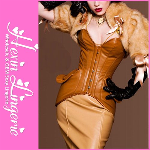 Wholesale Cheap Price Free Ship Sexy Faux Leather Lace-Up Corset LB1170 + Factory Dropship + Top Quality