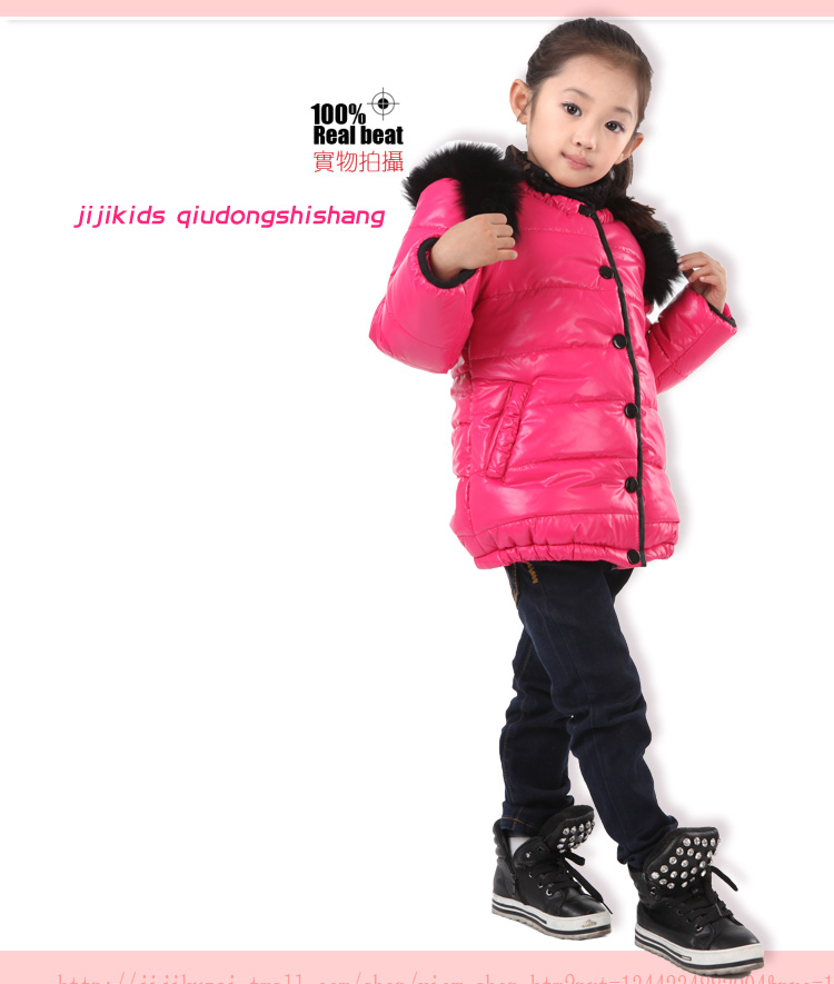 Wholesale child wear- (5pieces/lot)-  clothing cotton-padded jacket ploughboys medium-long wadded jacket candy color