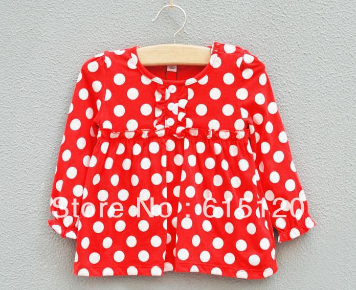 Wholesale Children Clothes Girl Full Sleeve Dot Blouse Girl T-Shirt TL_0068