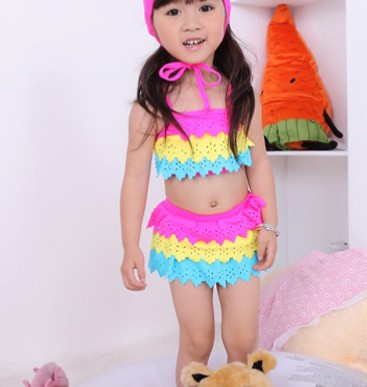 wholesale children colorful swimsuit/swimwear Girl's swimsuit/beach wear/bikini/swimming wear