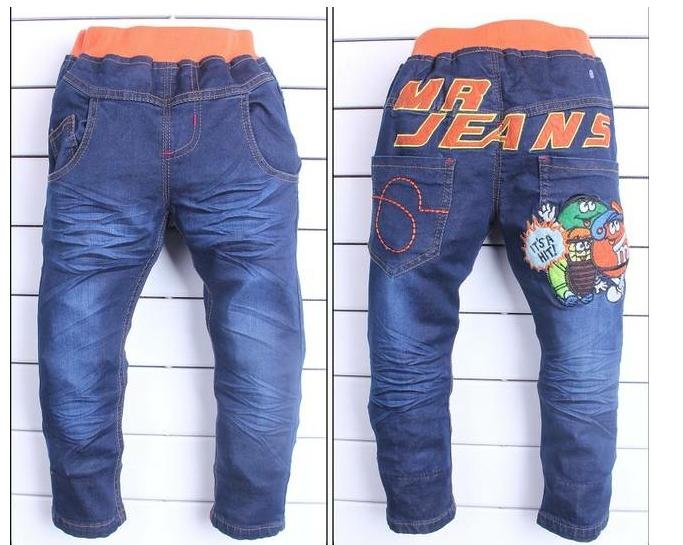Wholesale Children Pants Girls Jeans with Letters and Cartoon Image J_0013