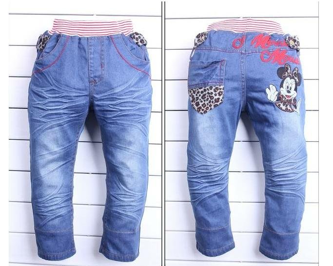 Wholesale Children Pants Girls Kitty Jeans J_0012