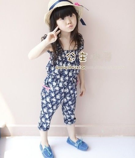Wholesale - children summer style pants coveralls Girls suspenders Siamese pants(5 pcs/1 lot)