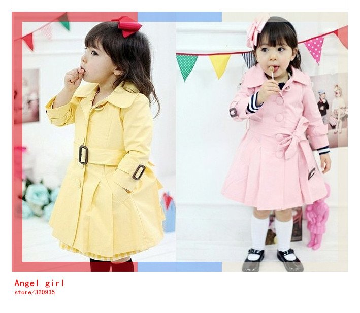 Wholesale clothing Baby girl coat Windbreaker Baby top Clothes girl's outwear 5pcs/lot D-98-343