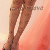 Wholesale Comfortable Cupid Transparent Tattoo Tights Stockings Leggings Pantyhose