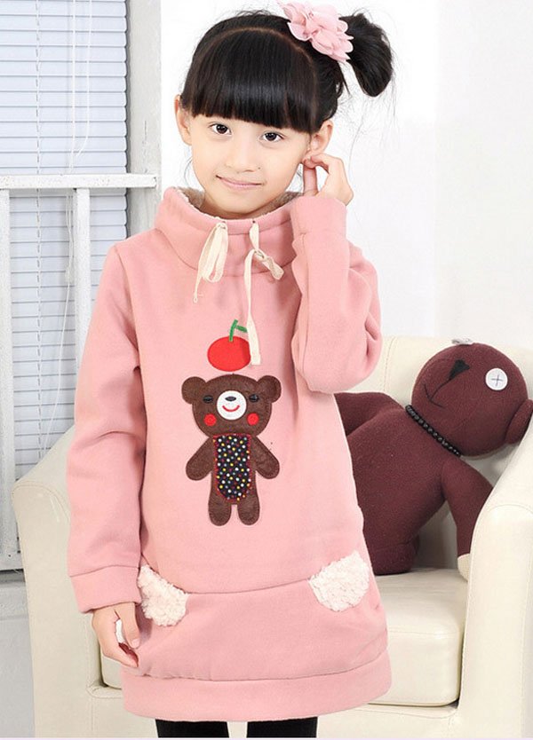 Wholesale cotton cartoon  bear childrens clothing girl's top shirts Hooded Sweater hoodie,50546