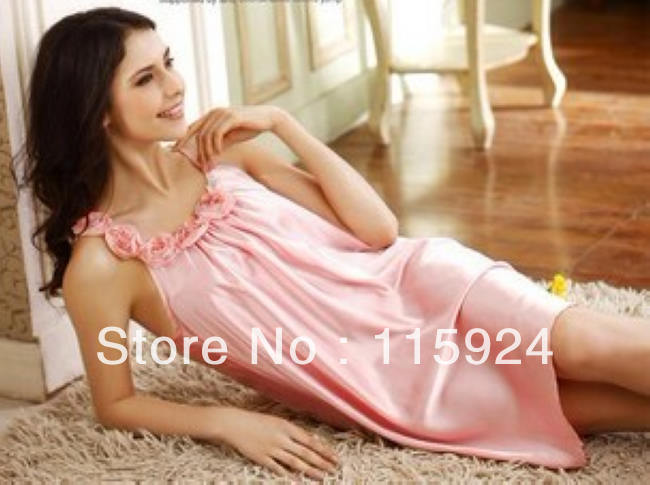 Wholesale CPAM cheap silk sexy women sexy women's pajamas set , sexy sleepwear Faywind Pink White size M L XL*3000