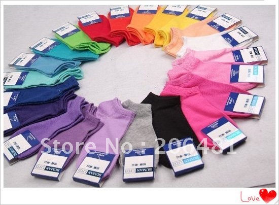 Wholesale Cute Candy Color Ankle Cotton Sock 36 Pairs/Lot Free Shipping (Drop Shipping Support)