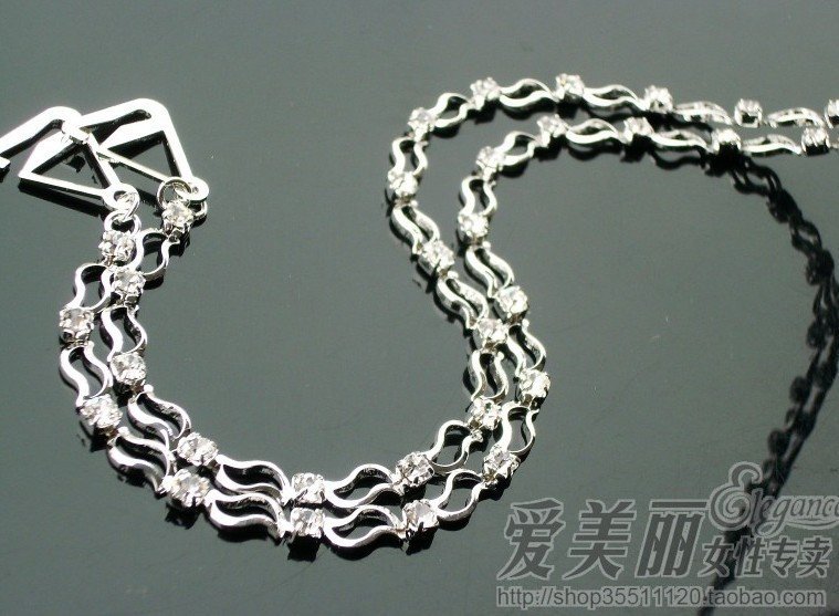 wholesale Czech rhinestone&silver plates bra strap sexy