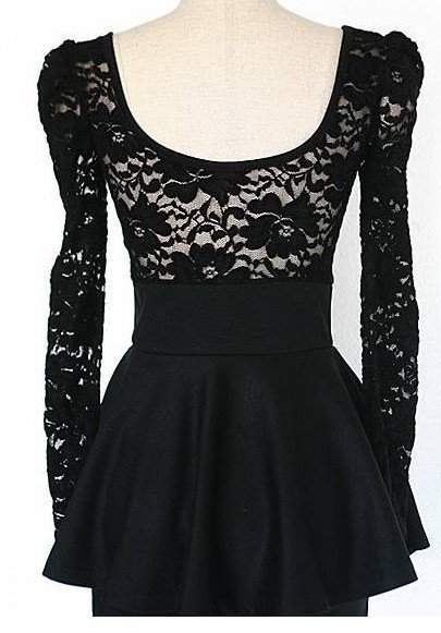 Wholesale&Dropship Fashion Dress, Spring Dresses, Elegnat Lace Black Dress / 2 color/  Free Shipping A1151