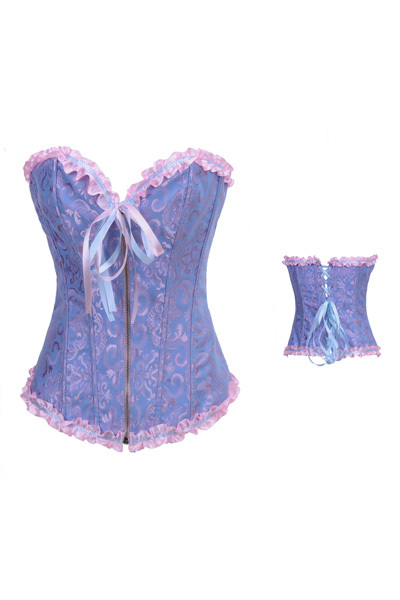 Wholesale Elegant Glamourous Jacquad Floral Overbust Corset LB4056 Size  2XL, 3XL, 4XL, 5XL