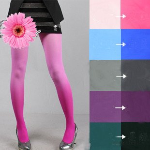 Wholesale European style Star brightly colored velvet gradient color pantyhose / stockings /leggings 12pcs/lot free shipping