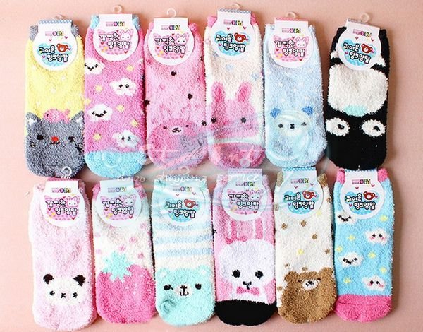 Wholesale Fashion cartoon socks warm towel socks fleece warm floor socks