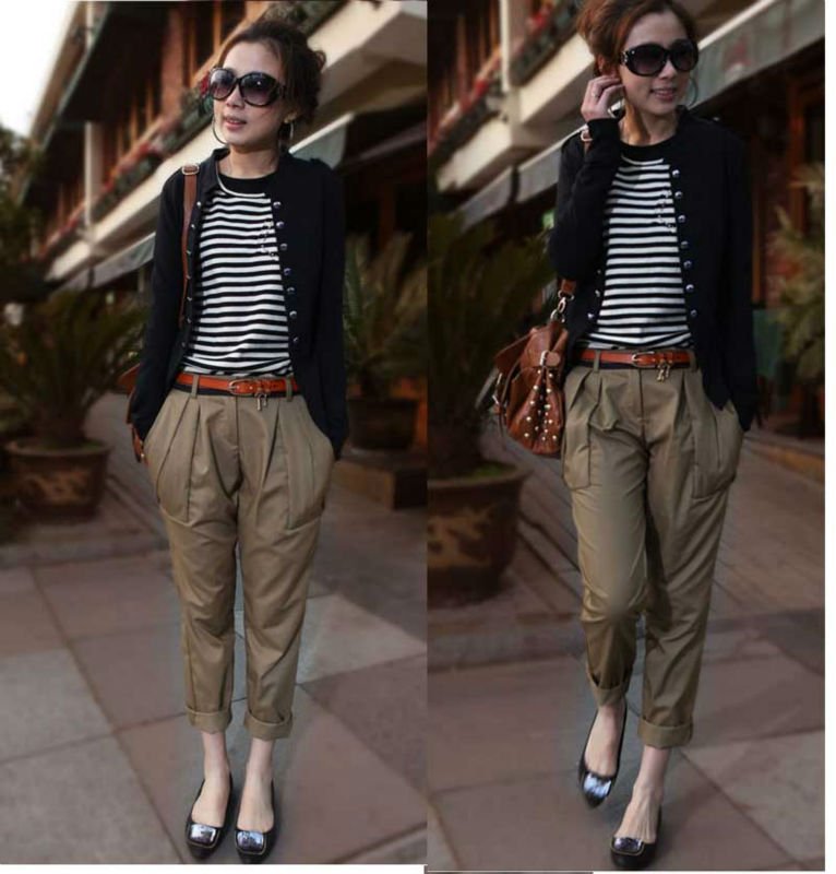 Wholesale fashion  Ladies double breasted mandarin collar black / blue / green Coat jacket M L XL XXL free shipping