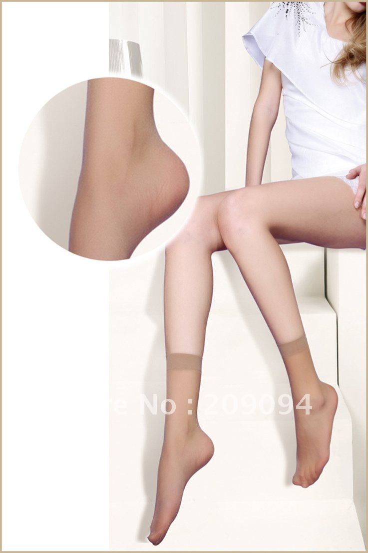 Wholesale Fashion Ladies Nylon Silk Stockings / Multi-Color Short Silk Socks 50 pair/lot  55% polyamide + 45% polyurethane fibre