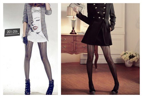 Wholesale Fashion Sexy Pantyhose Vertical stripes retro jacquard mesh Tights Free shipping H-A020