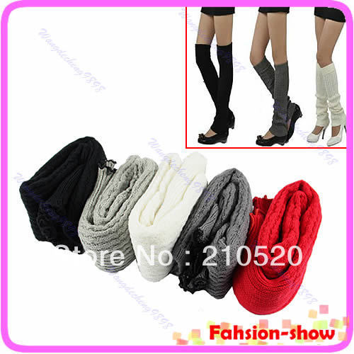 Wholesale Fashion Women's Knit Stocking Ladies' Stripe Crochet Leg Winter Warmer Legging Long Socks
