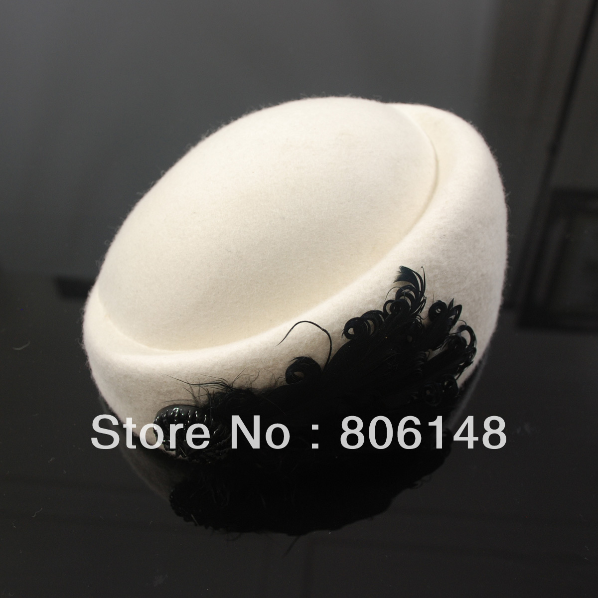 Wholesale Female pure woolen vintage feather berets felt hat, Free shipping ladies autumn and winter wool fedoras hats