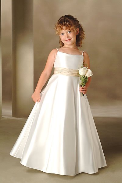 Wholesale free DHL delivery flower girl dress A line satin