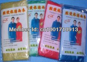 Wholesale-Free Express Shipping!500pcs/Lot New Disposable PE Raincoat, Rain Poncho with Mix Color