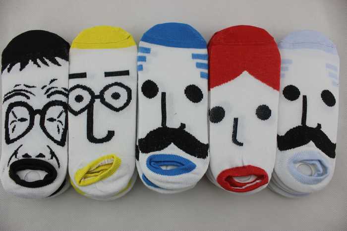 Wholesale Free Shipping (20 pairs/lot)  Lovely Cartoon Expression Cotton Socks Men and Women Lovers Candy
