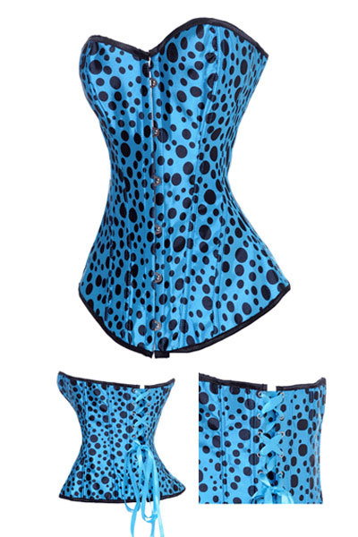 Wholesale Free shipping! 2PC Satin Satin Fashion Blue & Black Corset LB4354 lady sexy waist cincher