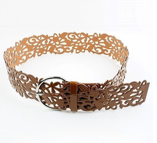 Wholesale Free Shipping 5 Pieces/Lot NEW Women Fashion Sweet Hollow Wide Waist Leather Belt