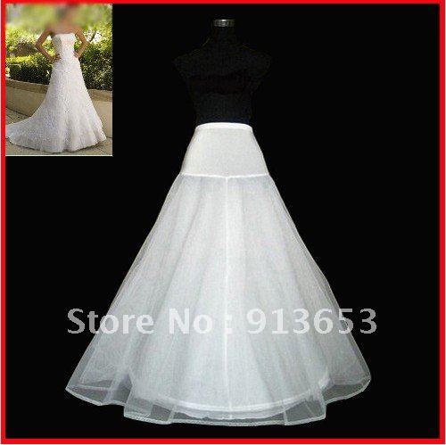 Wholesale - Free shipping Best Selling White A-Line Petticoat Bridal Petticoat Crinoline 1 hoop 2layer net Slips