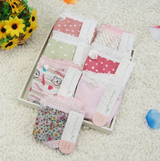 Wholesale Free Shipping by EMS 100PSC/lot Comfortable Womens Underwear Briefs Cotton Fashion Panties