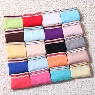 Wholesale Free Shipping by EMS  200 PCS/Lot  20Colors Everyday Cotton Women Panties Solid Color Brief Fashion Underwear