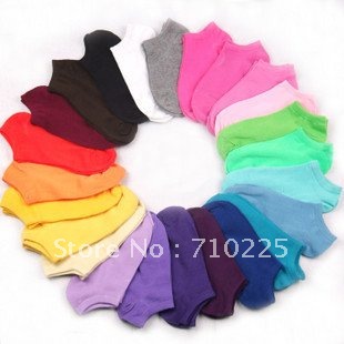 Wholesale free shipping candy color 4 season  socks boat women A6146