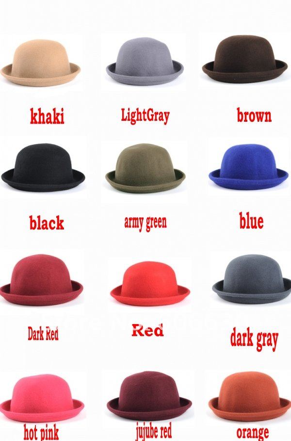 Wholesale free shipping Cashmere bowler hats, the spring and autumn and the fashionable woman the sun hat, lady summer sunbonnet