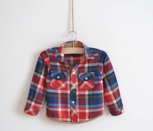 Wholesale free shipping children plaid shirt exquisite workmanship cotton blended three colors