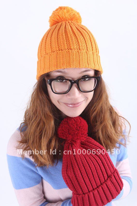 Wholesale Free Shipping cotton Cap, Knitting hat, Autumn and Winter Hat, Multi Colours to Select