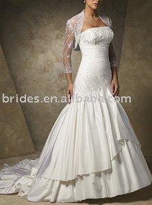 wholesale free shipping custom made white bridal boleros,party jacket,stylish Evening Wedding Bolero WJ6095