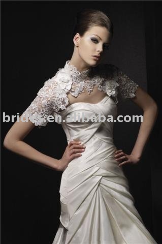 wholesale free shipping custom made white bridal boleros,party jacket,stylish Wedding Bridal Jacket WJ6113
