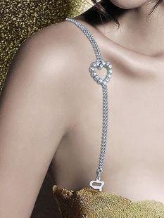 wholesale free shipping Czech rhinestone&silver plates bra strap sexy