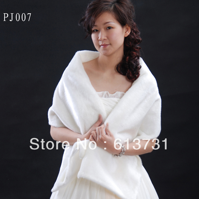 Wholesale Free shipping Fashion Fur Wedding Bridal Wrap Shawl Stole Tippet Jacket PJ007