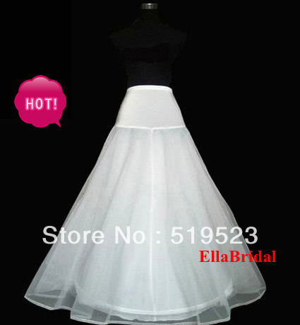 Wholesale Free Shipping In Stock A-Line White Wedding Petticoat Bridal Slip Underskirt Crinoline For Wedding Dresses